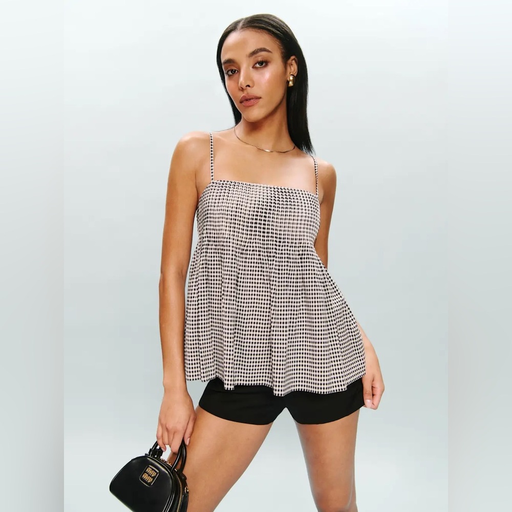 Reformation Cici Top In Remy Check, brand new without tags, never worn.